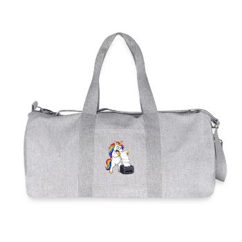 Funny Unicorn Printer Jam Rage - Recycled Canvas Sports Bag by Stanley/Stella - heather grey - Front