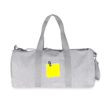 Postit | Zettel | gelber Zettel | Sticker | - Sac de sport en toile recyclée Stanley/Stella - gris chiné - Devant