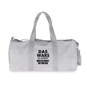 Das wars er heiratet - Recycelte Canvas-Sporttasche von Stanley/Stella - Grau meliert - Vorne