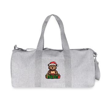 Ours Noël Cadeaux de bande dessinée - Sac de sport en toile recyclée Stanley/Stella - gris chiné - Devant