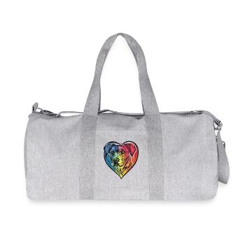 Dogo Argentino Dog Heart Love - Recycled Canvas Sports Bag by Stanley/Stella - heather grey - Front