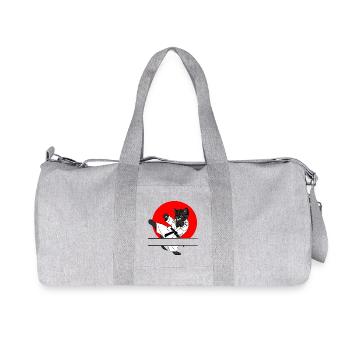Black cat karate sun - Recycled Canvas Sports Bag by Stanley/Stella - heather grey - Front
