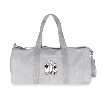 Dessin animé des Trois Chiens Drôles - Sac de sport en toile recyclée Stanley/Stella - gris chiné - Devant