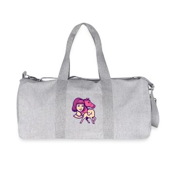 Fille Cheval Pop Art Rose - Sac de sport en toile recyclée Stanley/Stella - gris chiné - Devant