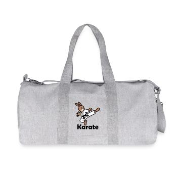 Karaté Lapin - Sac de sport en toile recyclée Stanley/Stella - gris chiné - Devant