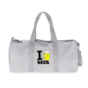 Croquis de chope de chope de bière jaune - Sac de sport en toile recyclée Stanley/Stella - gris chiné - Devant