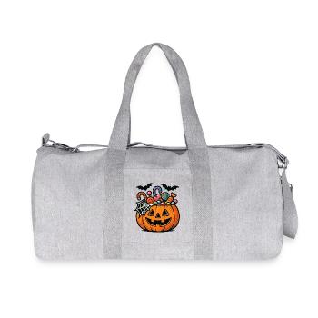 Halloween Candy Pumpkin Kids Shirt - Recycled Canvas Sports Bag by Stanley/Stella - heather grey - Front