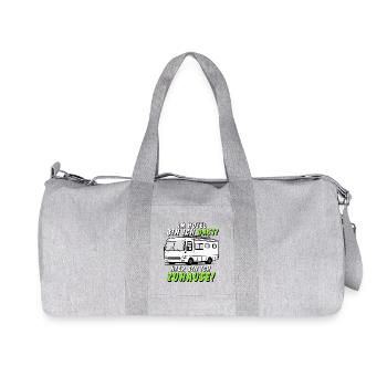 Je suis un invité – chez moi dans un camping-car - Sac de sport en toile recyclée Stanley/Stella - gris chiné - Devant