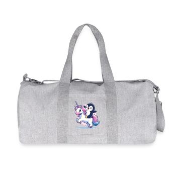 Le manchot chevauche la licorne - Sac de sport en toile recyclée Stanley/Stella - gris chiné - Devant