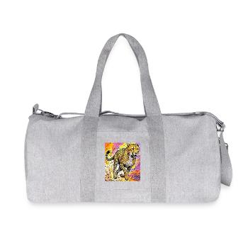 cheetah - Recycled Canvas Sports Bag by Stanley/Stella - heather grey - Front