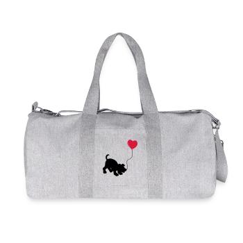 hund mit Luftballon - herz doglover - Kindermotiv - Recycelte Canvas-Sporttasche von Stanley/Stella - Grau meliert - Vorne