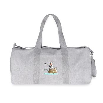 Funny Fishing Cow - Recycled Canvas Sports Bag by Stanley/Stella - heather grey - Front