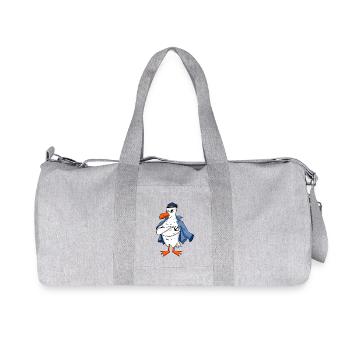 Muskelöse Seemöwe mit Anker Tattoo Möwe Geschenk - Recycelte Canvas-Sporttasche von Stanley/Stella - Grau meliert - Vorne