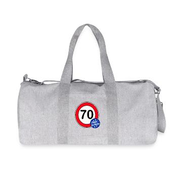 70th Birthday , 70 , Happy Birthday (25) - Recycled Canvas Sports Bag by Stanley/Stella - heather grey - Front