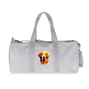 Golden Retriever Hund Polygon - Recycelte Canvas-Sporttasche von Stanley/Stella - Grau meliert - Vorne