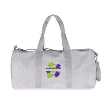 Grapes in banner with red and green grapes - Recycled Canvas Sports Bag by Stanley/Stella - heather grey - Front