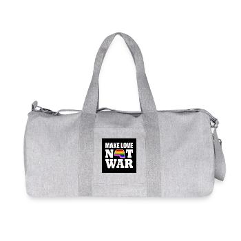 Make love not war - Recycelte Canvas-Sporttasche von Stanley/Stella - Grau meliert - Vorne