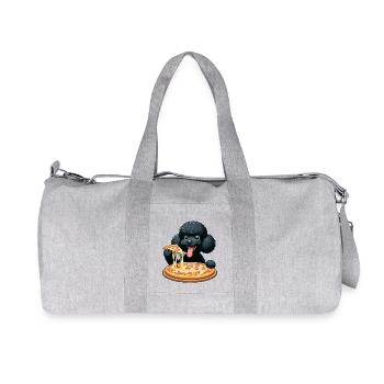 Comic Poodle with Pizza - Recycled Canvas Sports Bag by Stanley/Stella - heather grey - Front