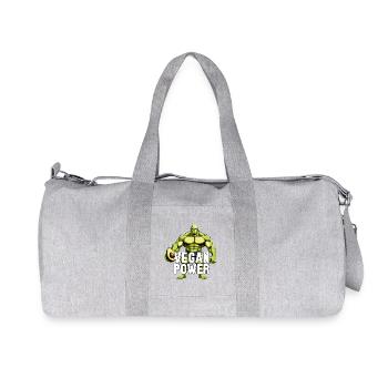 Vegan Power Avocado Superfood Muscles Gift - Recycled Canvas Sports Bag by Stanley/Stella - heather grey - Front