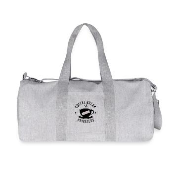 Kaffeepause - unbezahlbar - Recycelte Canvas-Sporttasche von Stanley/Stella - Grau meliert - Vorne