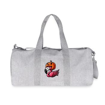 Lustiger Halloween-Kürbis Flamingo Herbst - Recycelte Canvas-Sporttasche von Stanley/Stella - Grau meliert - Vorne