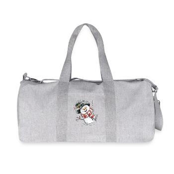 Lustiger Schneemann I Winter Weihnachten - Recycelte Canvas-Sporttasche von Stanley/Stella - Grau meliert - Vorne