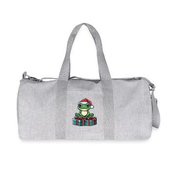 Frog Christmas Comic Gifts - Recycled Canvas Sports Bag by Stanley/Stella - heather grey - Front