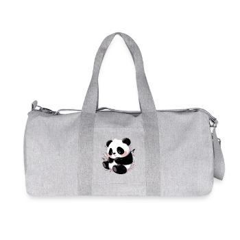 Panda - Recycled Canvas Sports Bag by Stanley/Stella - heather grey - Front