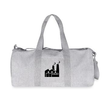 Abstract geometric line art of a factory - Recycled Canvas Sports Bag by Stanley/Stella - heather grey - Front