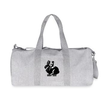 Rabbit Rider (text - no outline, 3-Color) - Recycled Canvas Sports Bag by Stanley/Stella - heather grey - Front