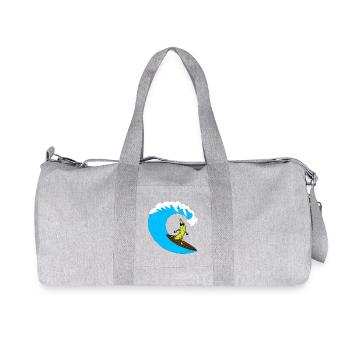Banana surfer on wave - Recycled Canvas Sports Bag by Stanley/Stella - heather grey - Front