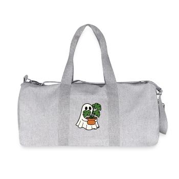 Süßes Gespenst mit Monstera Pflanze - Recycelte Canvas-Sporttasche von Stanley/Stella - Grau meliert - Vorne