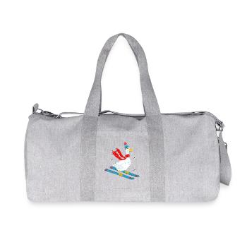 Goose on skis - Recycled Canvas Sports Bag by Stanley/Stella - heather grey - Front