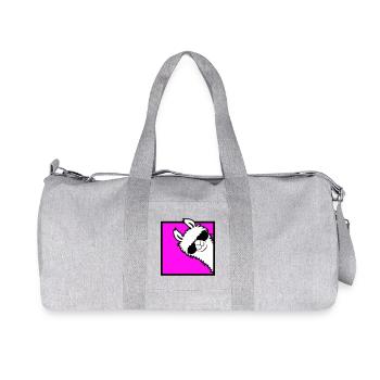 Lama Cool Guckt um Ecke Seite Sonnenbrille Alpaka - Recycelte Canvas-Sporttasche von Stanley/Stella - Grau meliert - Vorne