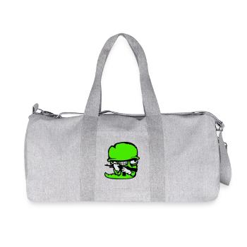 Worm Soldier Crazy Helmet Weapon Aggressive Wild Fun - Recycled Canvas Sports Bag by Stanley/Stella - heather grey - Front