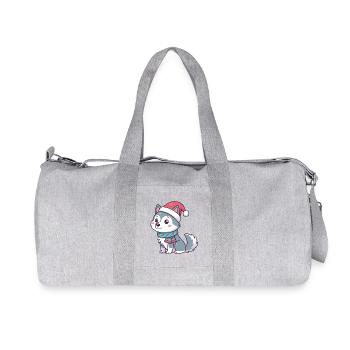 Nordic Christmas Puppy - Recycled Canvas Sports Bag by Stanley/Stella - heather grey - Front