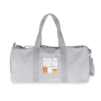 Trick oder Teeth: Halloween Teeth Trio - Recycelte Canvas-Sporttasche von Stanley/Stella - Grau meliert - Vorne