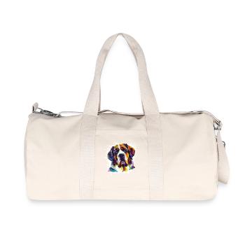 Colorful PopArt Dog Portrait - Recycled Canvas Sports Bag by Stanley/Stella - natural - Front