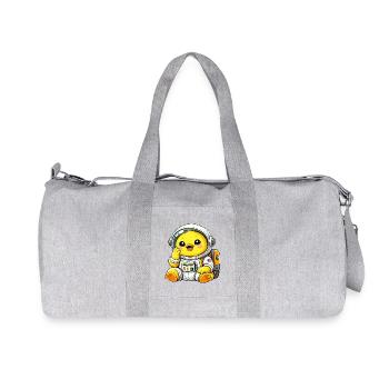 Cute Chicken Chick Astronaut Space Explorer - Recycled Canvas Sports Bag by Stanley/Stella - heather grey - Front