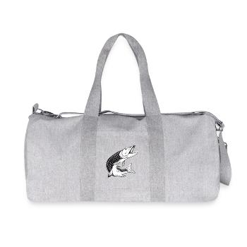 Fish - Pike - Fishing - Fishing - Fishermen - Recycled Canvas Sports Bag by Stanley/Stella - heather grey - Front