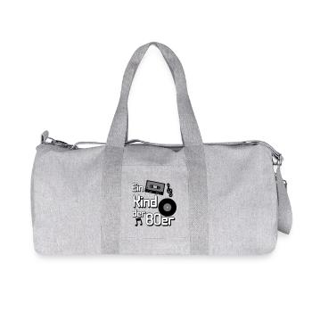 80s Party Retro Fun Shirt, A Child of the 80s(25) - Recycled Canvas Sports Bag by Stanley/Stella - heather grey - Front
