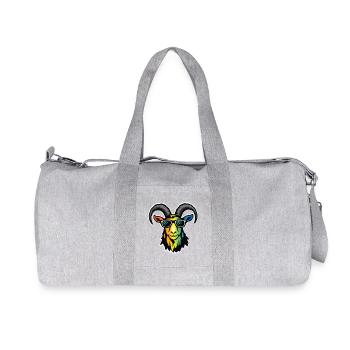 Chèvre de montagne avec lunettes de soleil - Sac de sport en toile recyclée Stanley/Stella - gris chiné - Devant