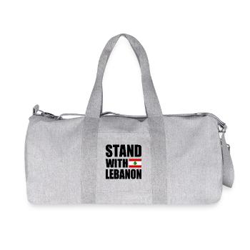 STAND WITH LEBANON - Recycled Canvas Sports Bag by Stanley/Stella - heather grey - Front