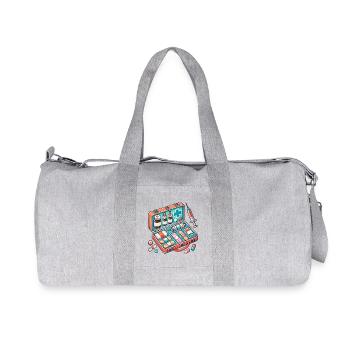 Detailed pharmacy fabric, symbol of safety - Recycled Canvas Sports Bag by Stanley/Stella - heather grey - Front