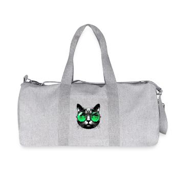 Kater mit Brille - Recycelte Canvas-Sporttasche von Stanley/Stella - Grau meliert - Vorne