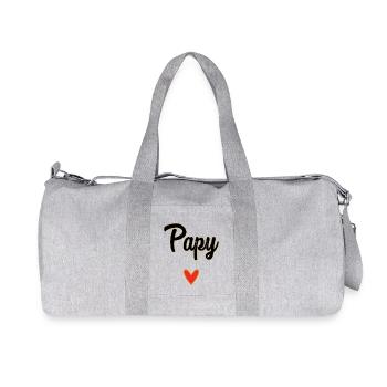 PAPY. PAPA. FÊTE DES PÈRES. BONNE FÊTE PAPA - Sac de sport en toile recyclée Stanley/Stella - gris chiné - Devant