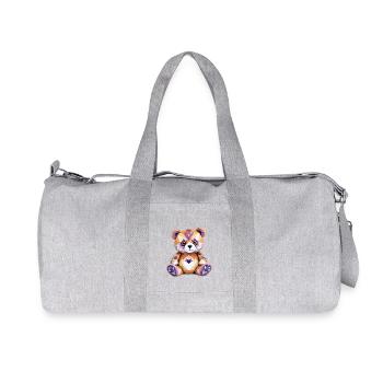 Teddybär Verspielt Entzückend Spaß Tier Bunt - Recycelte Canvas-Sporttasche von Stanley/Stella - Grau meliert - Vorne