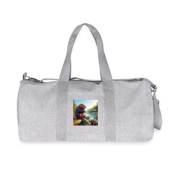 Biber Kaffeepause - Recycelte Canvas-Sporttasche von Stanley/Stella - Grau meliert - Vorne