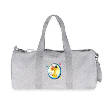 Giraffe sagt Hello - Recycelte Canvas-Sporttasche von Stanley/Stella - Grau meliert - Vorne