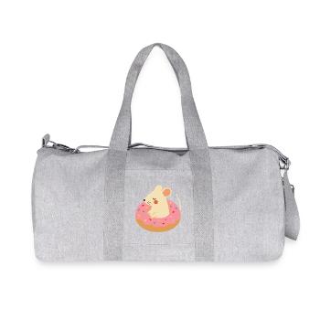 Cute Mouse in a Donut – Playful Animal Motif - Recycled Canvas Sports Bag by Stanley/Stella - heather grey - Front
